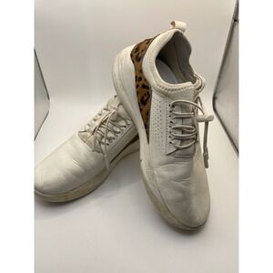 Clove White Leopard Nursing Shoes Womens Comfort Walking Healthcare Sneakers sz8